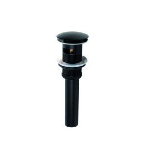 DESAGUE PUSH NEGRO CON REBOSE  1 1/4 x 8” TAPON GRANDE